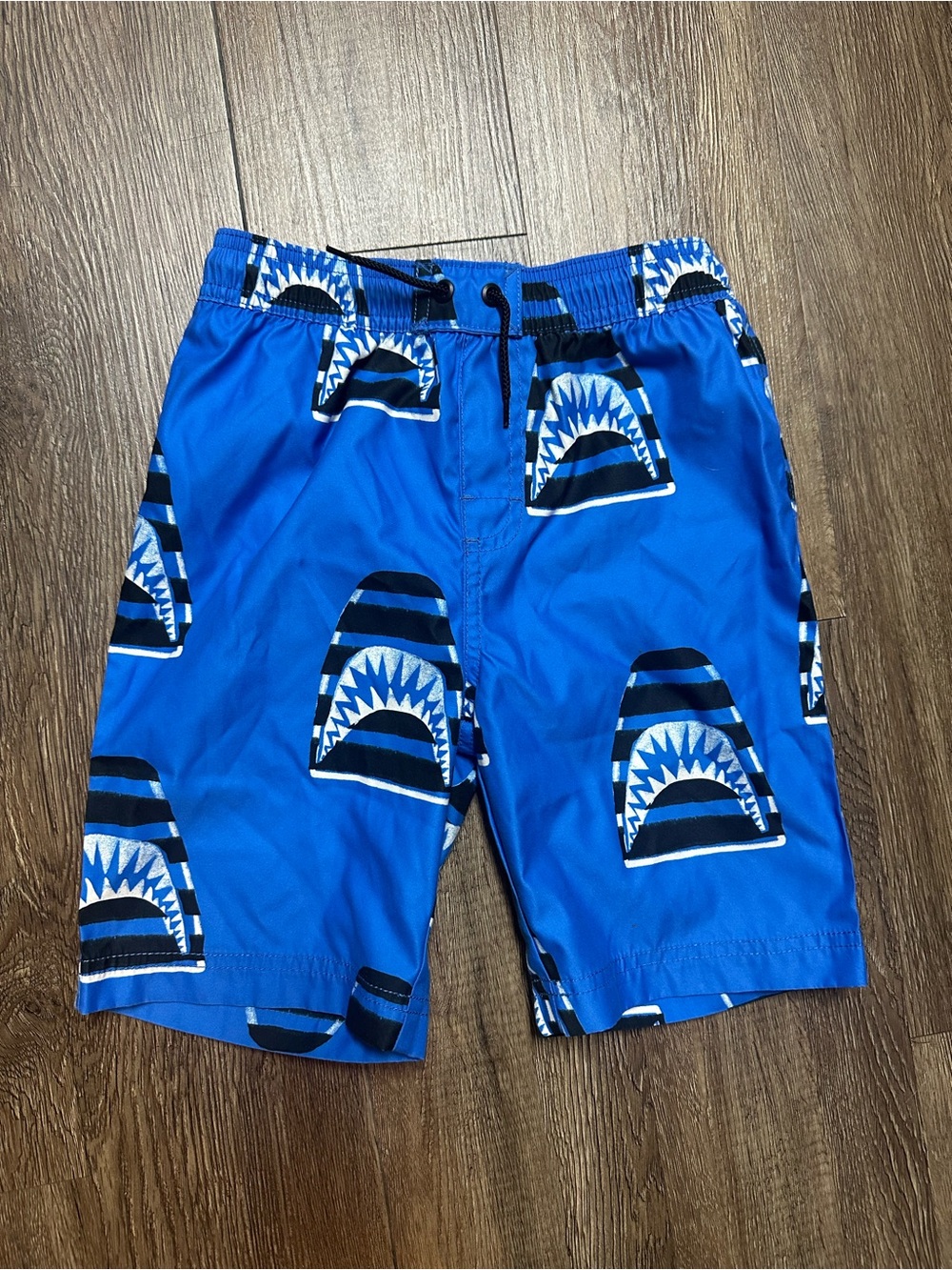 Tea Collection Kids 7 Shark Swim Trunks Blue